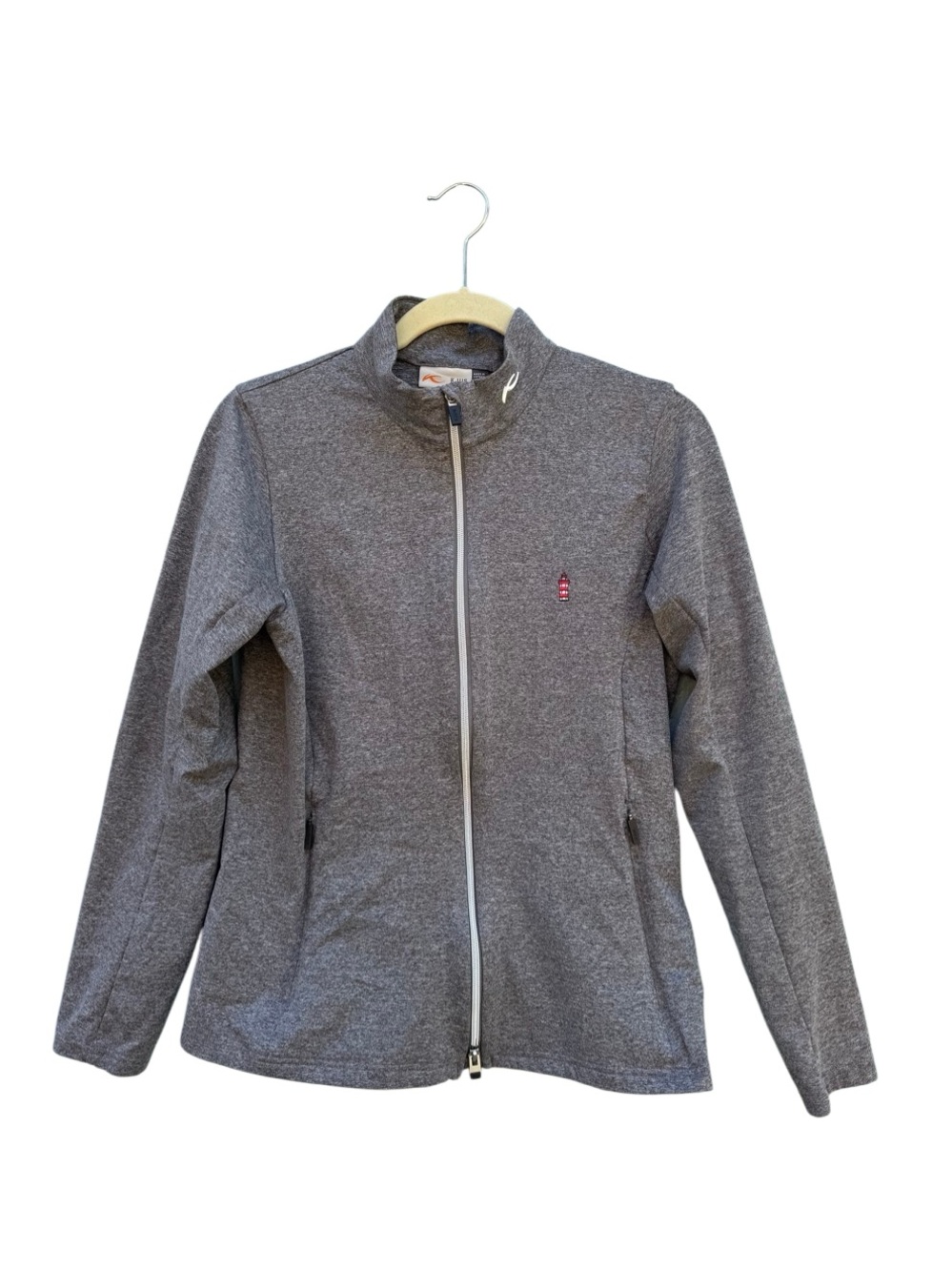 Kjus Women's Performance Wear Zip Up Jacket in Gray Size 42/XL (Fitted)